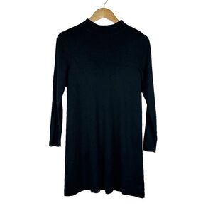 COS 100% Wool Mock Neck Black Minidress Size XS